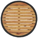 vidaXL Canapé de jardin table coussins demi-rond noir résine tressée
