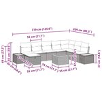 Ensemble de canapés de jardin 9 pièces vidaXL avec coussins en poly rattan noir