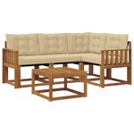 vidaXL Ensemble de canapés d'extérieur 5 pc Naturel et Beige