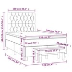 vidaXL Sommier à lattes de lit avec matelas Gris foncé 120x200cm Tissu