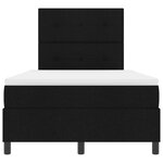 vidaXL Lit à sommier avec matelas noir 120x200 cm en tissu