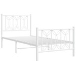 vidaXL Cadre de lit métal sans matelas avec pied de lit blanc 80x200cm