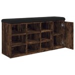 vidaXL Banc à chaussures chêne fumé 102x32x50 cm bois d'ingénierie