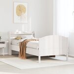 vidaXL Cadre de lit sans matelas blanc 90x190 cm bois de pin massif