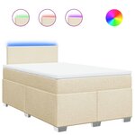 vidaXL Sommier à lattes de lit avec matelas Crème 120x200 cm Tissu