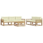 vidaXL Ensemble de canapés d'extérieur 6 Pièces Blanc et crème