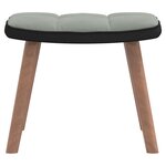 vidaXL Chaise à bascule avec repose-pied Gris clair Velours et PVC