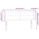 vidaXL Tête de lit avec oreilles Taupe 147x16x78/88 cm Tissu