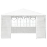 vidaXL Tente de réception avec parois latérales 4x4 m Blanc 90 g/m²