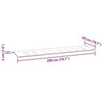 vidaXL Coussin de banc de jardin turquoise 200x50x4 cm tissu