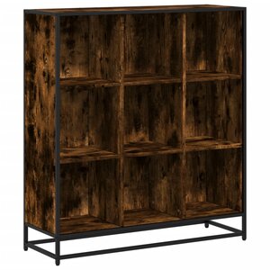 vidaXL Bibliothèque chêne fumé 97 5x33x107 5cm bois d'ingénierie métal