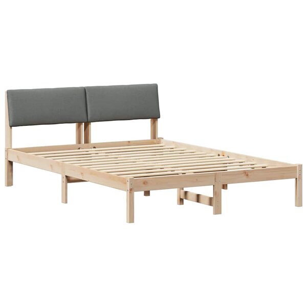 vidaXL Cadre de lit avec tête de lit marron et gris foncé 160 x 200 cm
