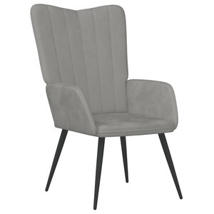vidaXL Chaise de relaxation Gris clair Velours