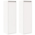 vidaXL Armoires murales 2 Pièces Blanc 30x30x100 cm Bois de pin massif