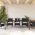 vidaXL Table de Jardin Noir 200 x 80 x 73 cm Teck massif