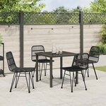 vidaXL Ensemble de salle à manger pour jardin 5 Pièces Noir Poly rotin