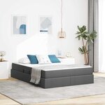 vidaXL Lit avec rangement et matelas Gris foncé 140 x 200 cm Polyester