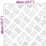 vidaXL Plaques à damier 4 Pièces Argent 40 x 40 cm Aluminium