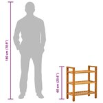 vidaXL Étagère à chaussures à 3 niveaux 50x27x60 cm Chêne massif