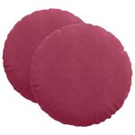 vidaXL Coussins de siège 2 pc Velours Bordeaux Ø60 x 21 cm