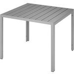 Tectake Table de jardin carrée MAREN 90 x 90 cm - argent