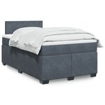 vidaXL Sommier à lattes de lit et matelas gris foncé 120x190cm velours