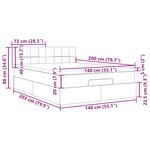VidaXL Cadre de lit ottoman avec matelas noir 140x200 cm velours