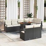 vidaXL Ensemble de canapé de jardin 9 Pièces Noir  Crème 100 x 55 x 73 cm