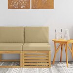 vidaXL Sofa de milieu extérieur Bois d'Acacia Massif Blanc