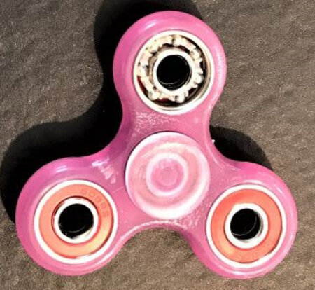 Hand spinner rose en abs phosphorescent