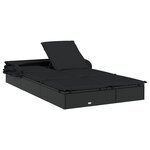vidaXL Transat 2 places avec toit pliable noir 213x118x97 cm