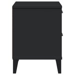 vidaXL Table de chevet VIKEN noir bois d'ingénierie