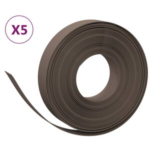 vidaXL Bordures de jardin 5 Pièces marron 10 m 10 cm polyéthylène