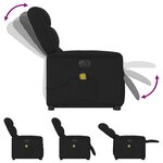 vidaXL Fauteuil inclinable de massage électrique Noir Tissu