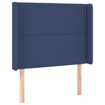 vidaXL Sommier à lattes de lit matelas et LED Bleu 100x200 cm Tissu