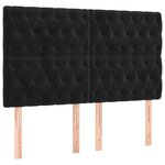 vidaXL Sommier à lattes de lit avec matelas Noir 140x190 cm Velours