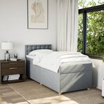 vidaXL Sommier à lattes de lit avec matelas gris clair 80x200 cm tissu