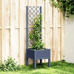 vidaXL Jardinière avec treillis bleu gris 40x40x142 cm PP