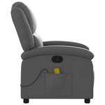 vidaXL Fauteuil de massage inclinable gris cuir véritable