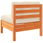 vidaXL Salon de jardin 7 Pièces avec coussins cire marron bois pin massif