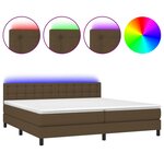 vidaXL Sommier à lattes de lit matelas et LED Marron foncé 200x200 cm