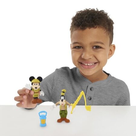 Mickey, 2 figurines articulées 7,5 cm avec accessoires, Theme Camping, Jouet  pour enfants des 3 ans - La Poste