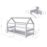 Lit cabane enfant TERY 90 x 200 rouge brique