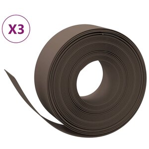 vidaXL Bordures de jardin 3 Pièces marron 10 m 20 cm polyéthylène