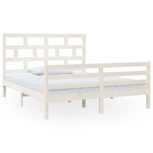 vidaXL Cadre de lit sans matelas blanc bois massif 160x200 cm