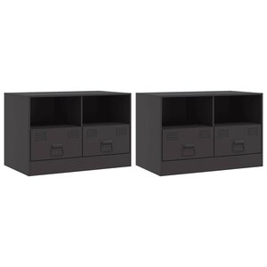 vidaXL Meubles TV 2 Pièces noir 67x39x44 cm acier