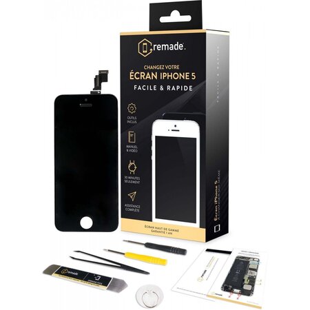 Kit De Réparation Écran Iphone 5 Remade Kscrapiph 5 Bk/r