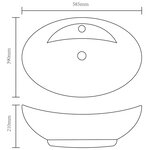 vidaXL Lavabo ovale en céramique avec trou de robinet