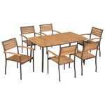 vidaXL Ensemble à manger d'extérieur 7Pièces Bois acacia massif et acier