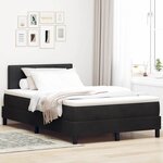 Lit Box Spring vidaXL avec Matelas et LED Noir 120x200 cm Velours